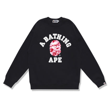 GMabcd Terry Sweatshirt for Men, Autumn and Winter Long Sleeve Letter Print Loose Round Neck Pullover Casual Top Trendy