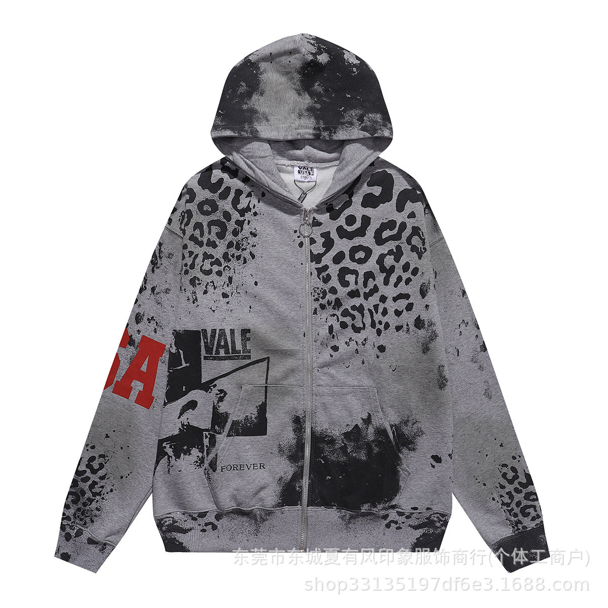 1996 Embroidered Logo Letter Zip-Up Loose-Fit Unisex Hooded Sweatshirt (Part 2)
