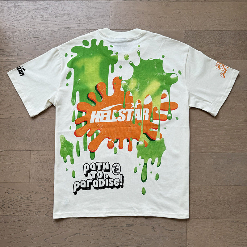 [4]2025 Summer New American Fashion Brand Male and Female Couples Wear plus Size Loose Pullover Short Sleeve T-shirt Youth Tee