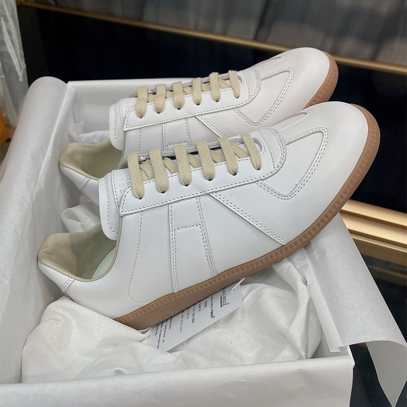 GMabcd mm6 Dexun Shoes for Women 2025 New Model Top Layer Cowhide Raw Rubber Sole Comfortable Casual Sneakers for Men and Women