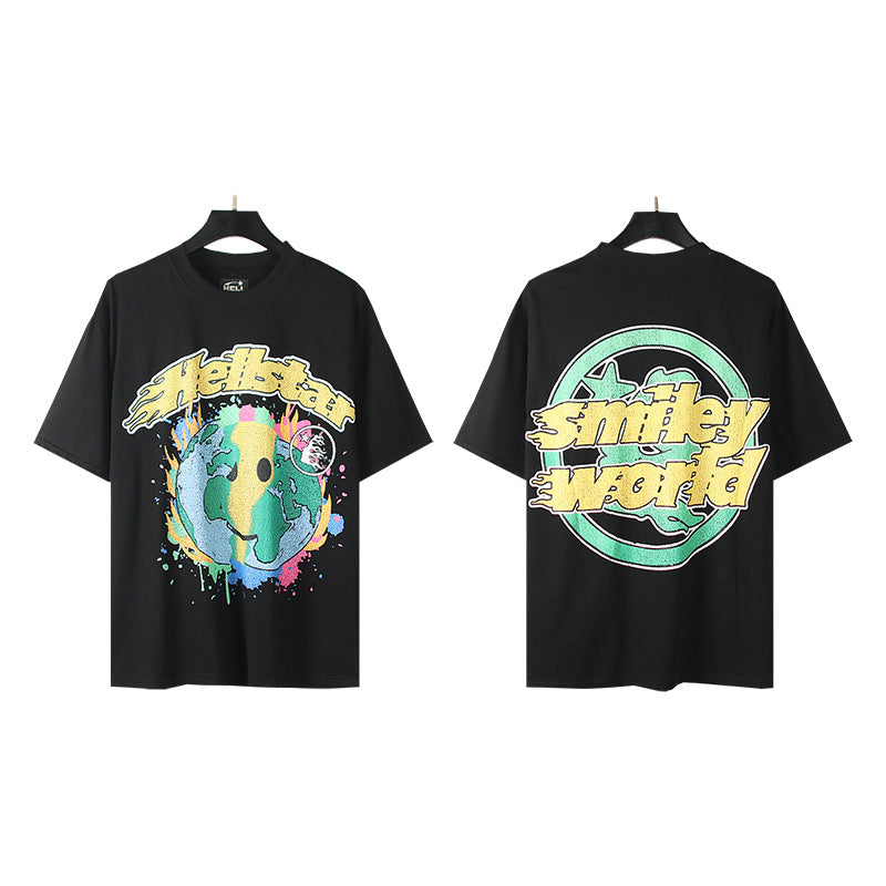 [4]2025 Summer New American Fashion Brand Male and Female Couples Wear plus Size Loose Pullover Short Sleeve T-shirt Youth Tee