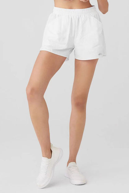 A-L Half-Zip Sun Protection Jacket Short Cropped Stand Collar Set Women's Sports Casual Pullover Top + Shorts
