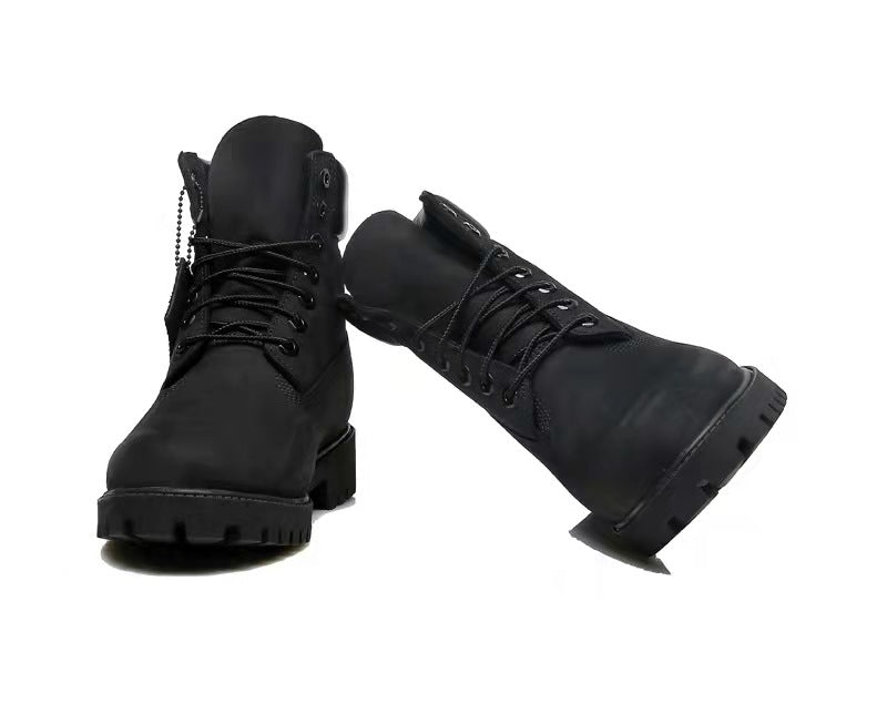 GMABCD Classic Yellow Boots Thick-Soled Martin Boots Men's Couple First Layer Cowhide Outdoor High-Top Boots