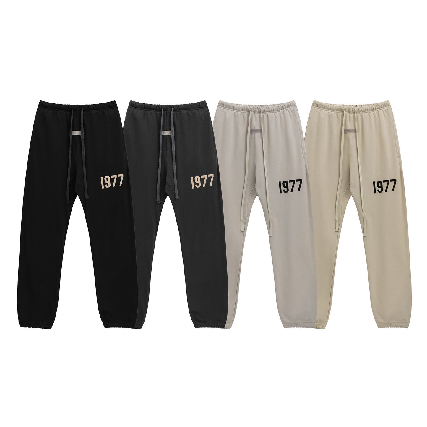 2025 New FOG 1977 Flocked Print Digital High Street European and American Style Sweatshirt Loose Casual Pants Unisex Set