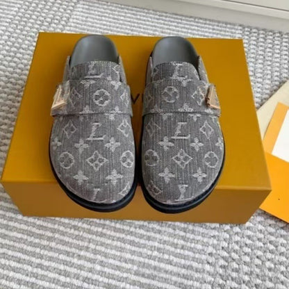 GMabcd Closed-Toe Shoes 2025 Retro Style Thick Sole Height-Increasing Buckle Casual Slip-On