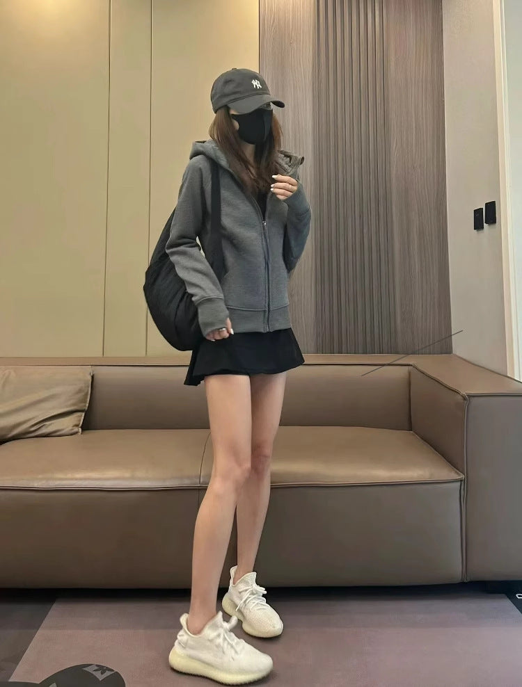 Lulu Same Style Scuba Women's Zipper Hooded Sweatshirt Autumn Winter Women's Outdoor Casual Warm Top Sports Jacket