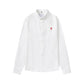 Trendy Brand Am* Small Heart Embroidered Shirt Casual Loose Fit Unisex Couple Style Amy Cotton Long Sleeve Top