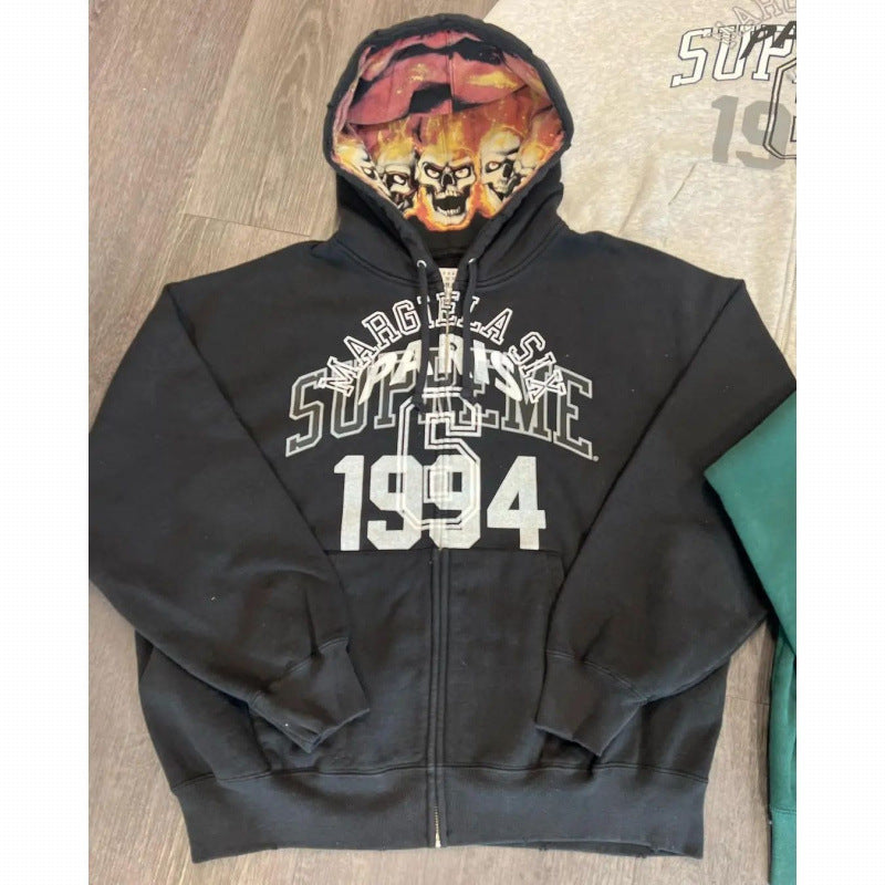 Zipper Cardigan 2025 New Style 1994 English Print National Trend Treasure Boy Hoodie