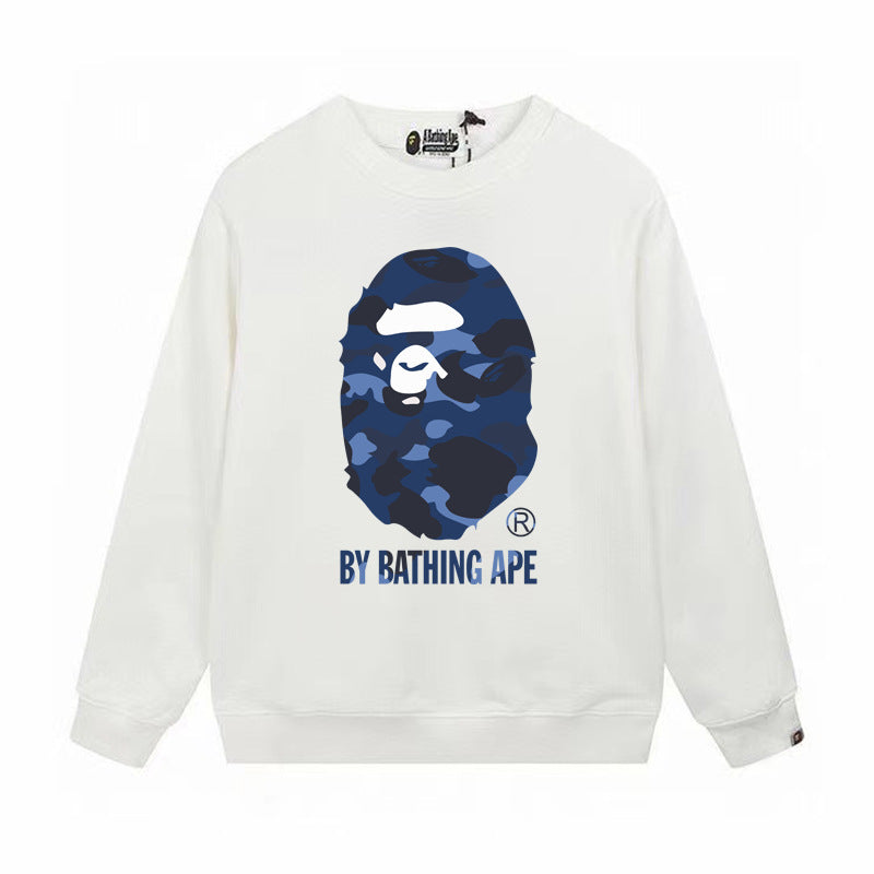 GMabcd Terry Sweatshirt for Men, Autumn and Winter Long Sleeve Letter Print Loose Round Neck Pullover Casual Top Trendy