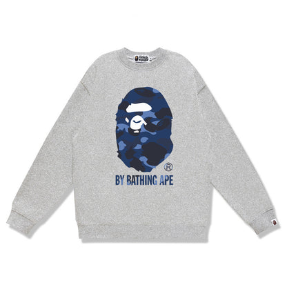 GMabcd Terry Sweatshirt for Men, Autumn and Winter Long Sleeve Letter Print Loose Round Neck Pullover Casual Top Trendy