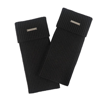 Autumn and Winter Thick Warm Leg Warmer Knitted Leg Warmers Y2g Hot Girl Personality Metal Label Double Needle Thick Thread Flip Bunching Socks