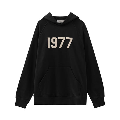2025 New FOG 1977 Flocked Print Digital High Street European and American Style Sweatshirt Loose Casual Pants Unisex Set