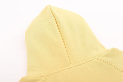 FQG Double-Line ESSENTIALS Hooded Sweatshirt with 3D Silicone Letter Print Unisex Loose Hoodie