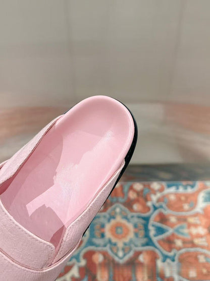 GMabcd Closed-Toe Shoes 2025 Retro Style Thick Sole Height-Increasing Buckle Casual Slip-On