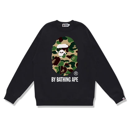 GMabcd Terry Sweatshirt for Men, Autumn and Winter Long Sleeve Letter Print Loose Round Neck Pullover Casual Top Trendy