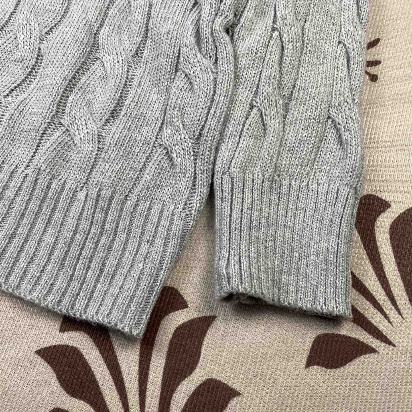 Real Shot RL Raffi Pony Label Embroidered Knit Sweater Men Autumn Winter Stand Collar Cable Couple Half Zip Sweater Women