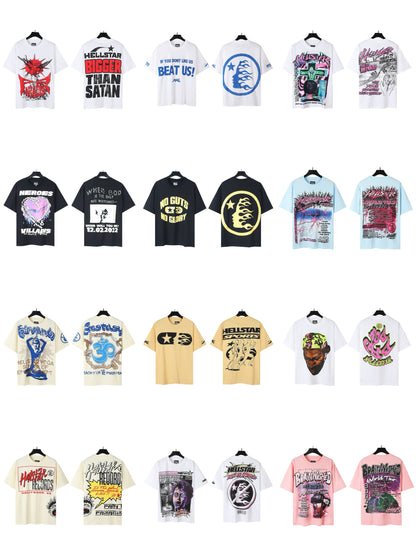 [3]2025 Summer New American Fashion Brand Male and Female Couples Wear plus Size Loose Pullover Short Sleeve T-shirt Youth Tee