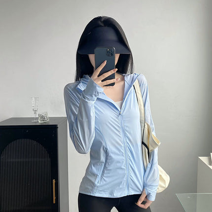 Lulu Same Style Mist Over Sun Protection Jacket Women's Sports Jacket Spring Summer Slim Fit Coat