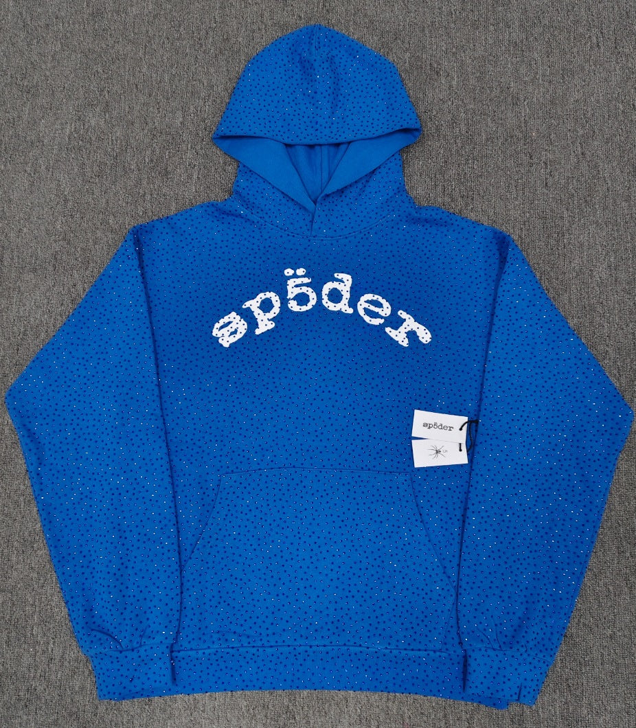 Hoodie Jacket Hip Hop Singer Same Fashion Casual Spider Rhinestone Sp5der Sweater [High Quality]