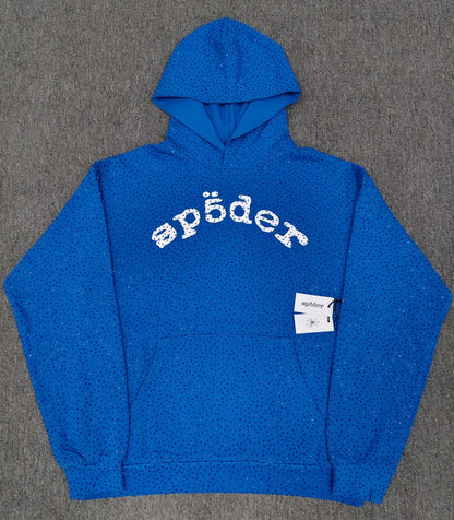 Hoodie Jacket Hip Hop Singer Same Fashion Casual Spider Rhinestone Sp5der Sweater [High Quality]