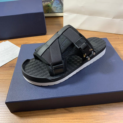 GMabcd Men's Fashion Printed Cloth Magic Tape Casual Slip-On Sandals Non-Slip Outdoor Beach