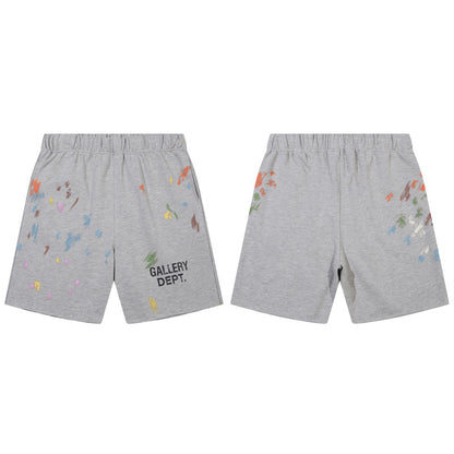 Ink Splash Graffiti Shorts for Men, Teenagers, European and American Trendy Brand, Casual Five-Point Shorts, Summer Workwear