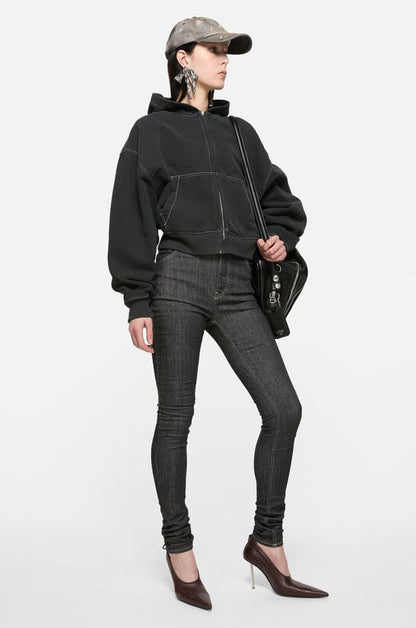 1996 Embroidered Logo Letter Zip-Up Loose-Fit Unisex Hooded Sweatshirt (Part 2)