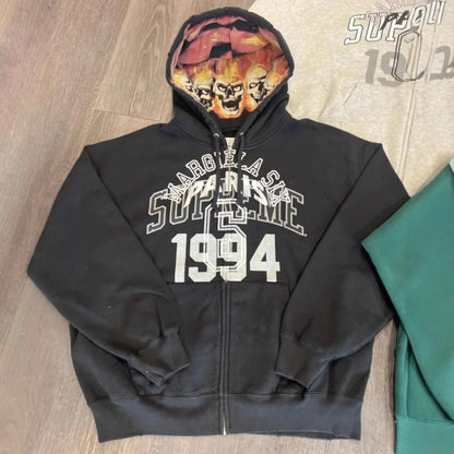 Zipper Cardigan 2025 New Style 1994 English Print National Trend Treasure Boy Hoodie