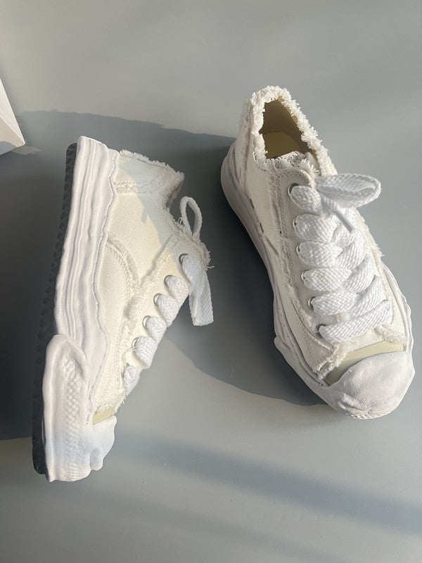 GMabcd Mmy Open Smile Dissolving Shoes Canvas Thick Sole Height Increasing Unisex Casual Sneakers