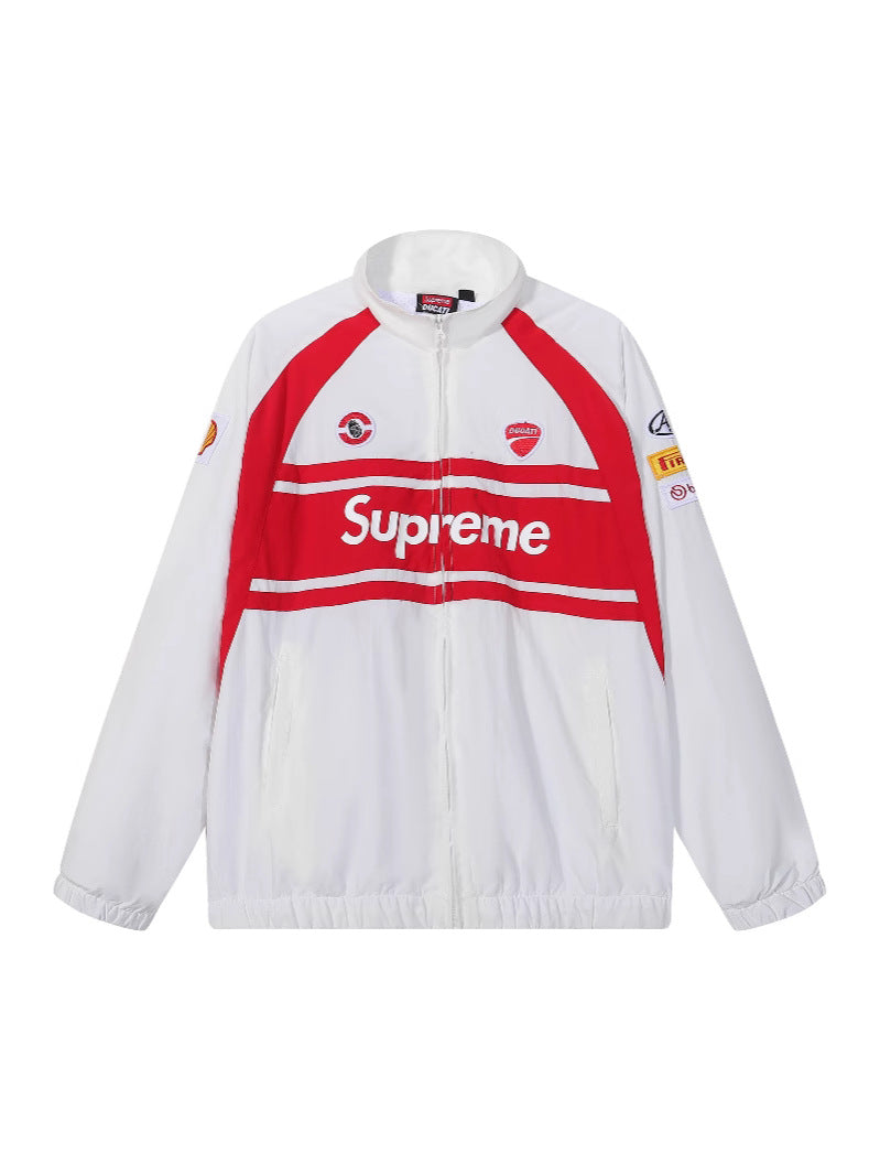 Supreme Ducati Collaboration Racing Style Windbreaker Jacket for Men