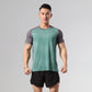 Unisex Breathable Lightweight Gym Short Sleeve Quick-Dry Top Fitness Sports Wear Ice Silk T-Shirt Stretch Short Sleeve