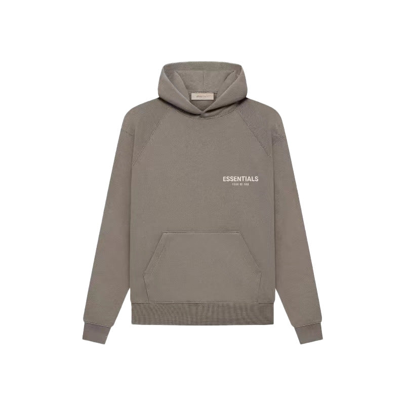 ESSENTIALS HOODIE FOG Season 8 Flocked Small Label Versatile Hooded Sweatshirt Fleece Lined