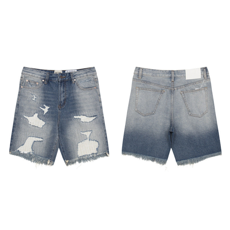Jeans 2025 Spring and Autumn New Men's plus Size Loose European and American Fashion Street Fashion Shorts