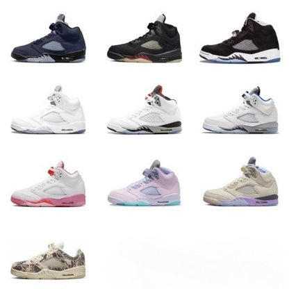 GMabcd-AJ5 High High-Top Basketball Shoes Buckle Broken Rukawa Kaede White Cement Ice Blue Low-Top Cushion Men and Women Sneakers