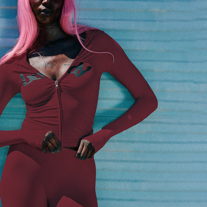 2025 Autumn Women's New Fashion Hooded Camouflage Print Long Sleeve Sports Trendy Slim Fit Long Pants Two-Piece Set