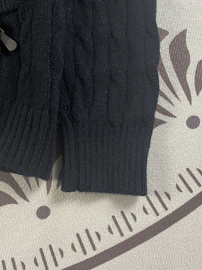 RL Raff Pony Label Autumn Winter Warm Cable Knit Zipper Sweater Cardigan Women Embroidered Cable Cardigan Men