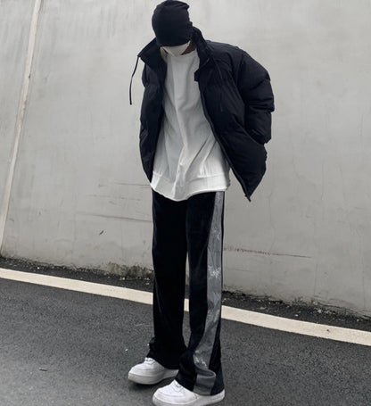 GmabcdFEAR OF GOD Double Stitch ESSENTIALS Solid Color Thickened Cotton Jacket Pure Black