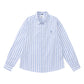 Trendy Brand Am* Small Heart Embroidered Shirt Casual Loose Fit Unisex Couple Style Amy Cotton Long Sleeve Top
