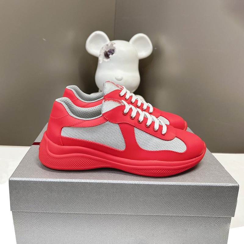 GMabcd America Cup Home Colorful Sole Genuine Leather Fashion Flat Sneakers Casual Shoes Sports Shoes Men's Shoes