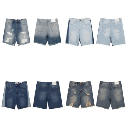 Jeans 2025 Spring and Autumn New Men's plus Size Loose European and American Fashion Street Fashion Shorts
