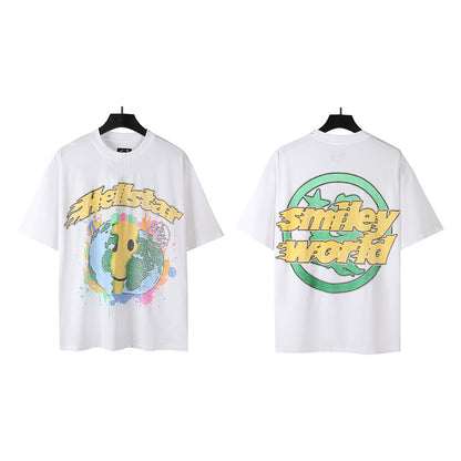 [4]2025 Summer New American Fashion Brand Male and Female Couples Wear plus Size Loose Pullover Short Sleeve T-shirt Youth Tee