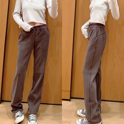 Lulu Same Yoga Wide-Leg Pants Softstreme Pants Exercise Casual Pants Women Loose Straight Slim Fit