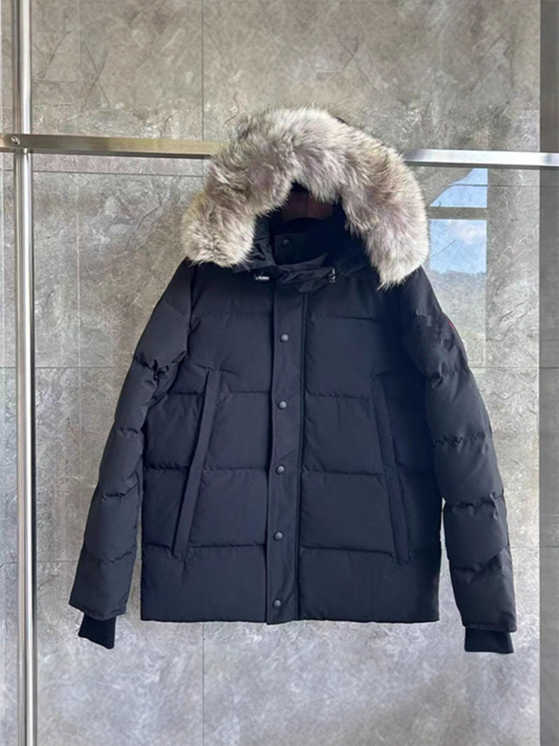 Wyndham 29 Big Goose down Jacket Winter Wolf Fur Thickened Men and Women Mid-Length Parka 3808ma