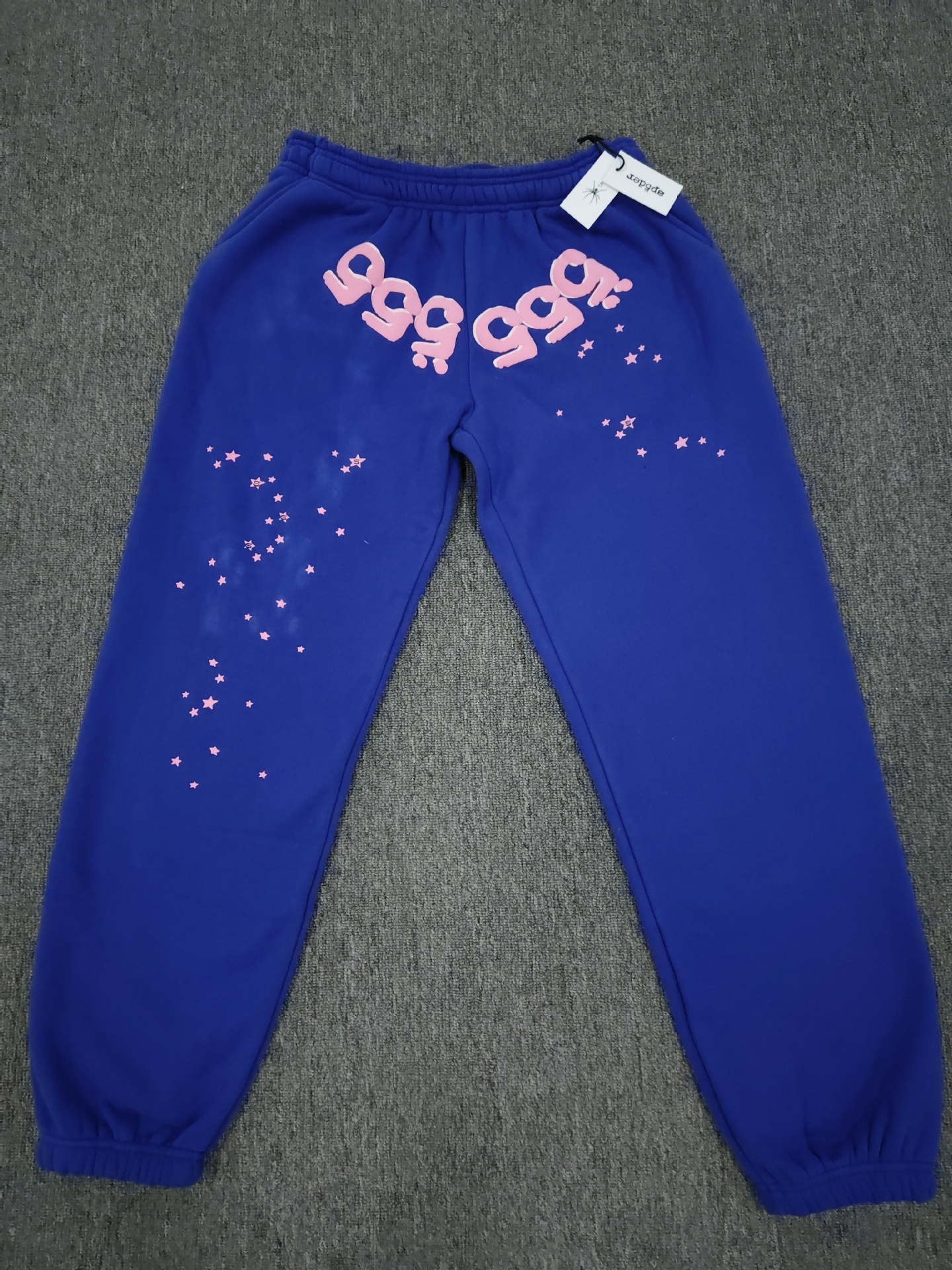 [Fleece Lined]Young Thug American Style Brand Sp5DER 555555 Spider Web Foam Print Casual Unisex Sweatpants