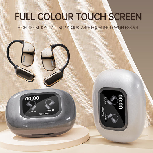 Jm16 New Arrival OWS Ear-Mounted Smart Color Screen Bluetooth Headset Ultra-Long Life Battery ENC Noise Reduction Non in-Ear