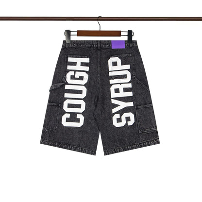 That's A Awful Lot of Cough Syrup Rhinestone Washed Denim Streetwear Pants