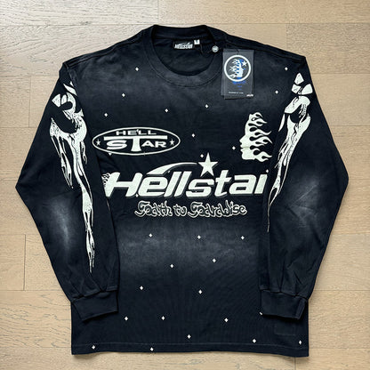 2025 Summer New American Fashion Brand Male and Female Couples Wear plus Size Loose Pullover Long Sleeve T-shirt Teenagers