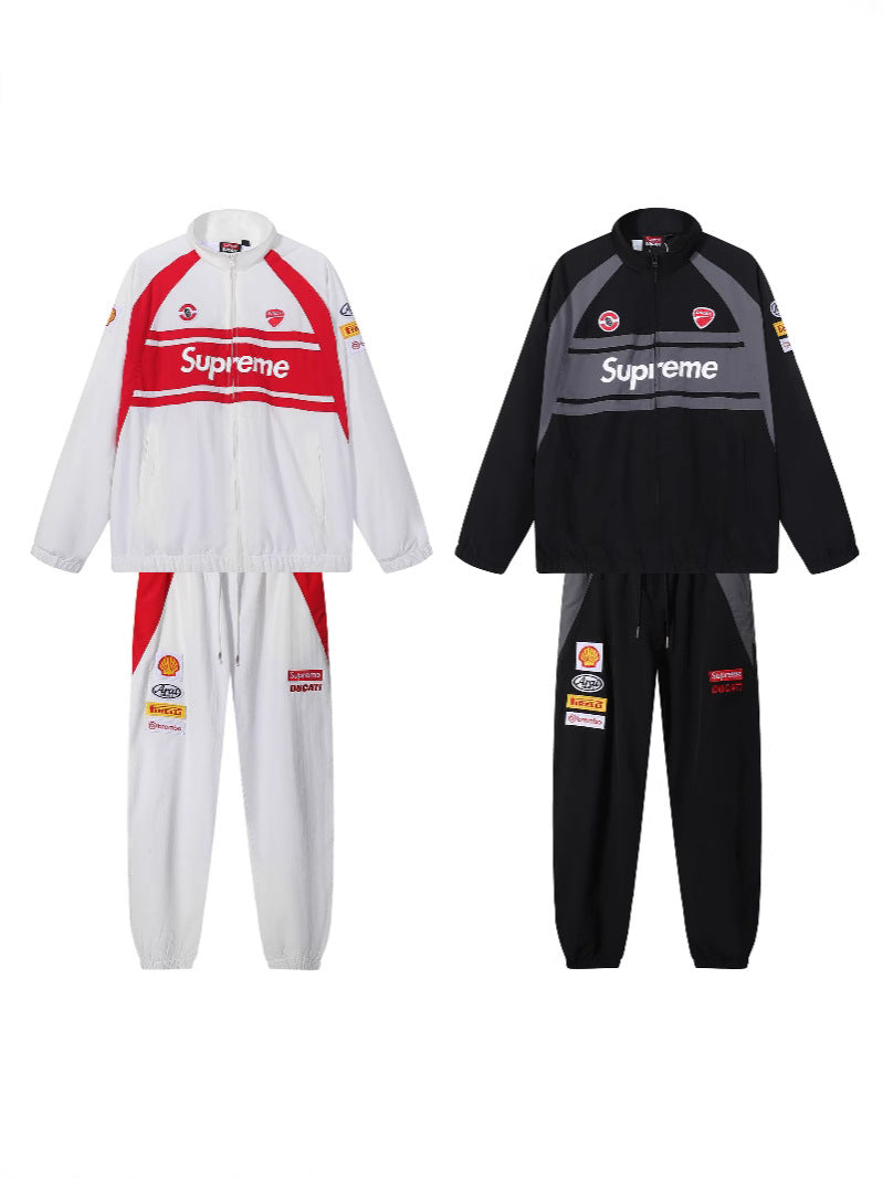 Supreme Ducati Collaboration Racing Style Windbreaker Jacket for Men