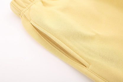 FQG Double-Line ESSENTIALS Hooded Sweatshirt with 3D Silicone Letter Print Unisex Loose Hoodie