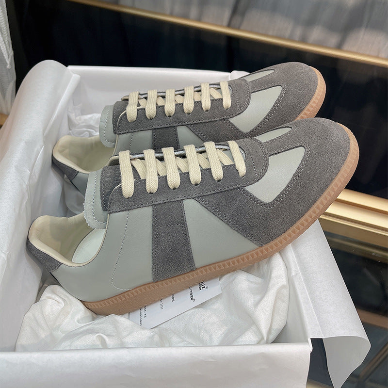 GMabcd mm6 Dexun Shoes for Women 2025 New Model Top Layer Cowhide Raw Rubber Sole Comfortable Casual Sneakers for Men and Women